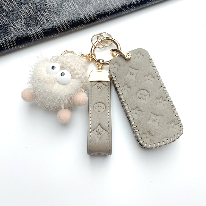 赤代牛皮传祺汽车钥匙套可爱时尚