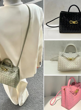 B家真皮手工编织女包Andiamo金属绳扣小众手提包大容量牛皮托特包