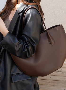 欧洲站头层牛皮真皮女包TR-Alger半圆托特包row单肩腋下水桶包潮