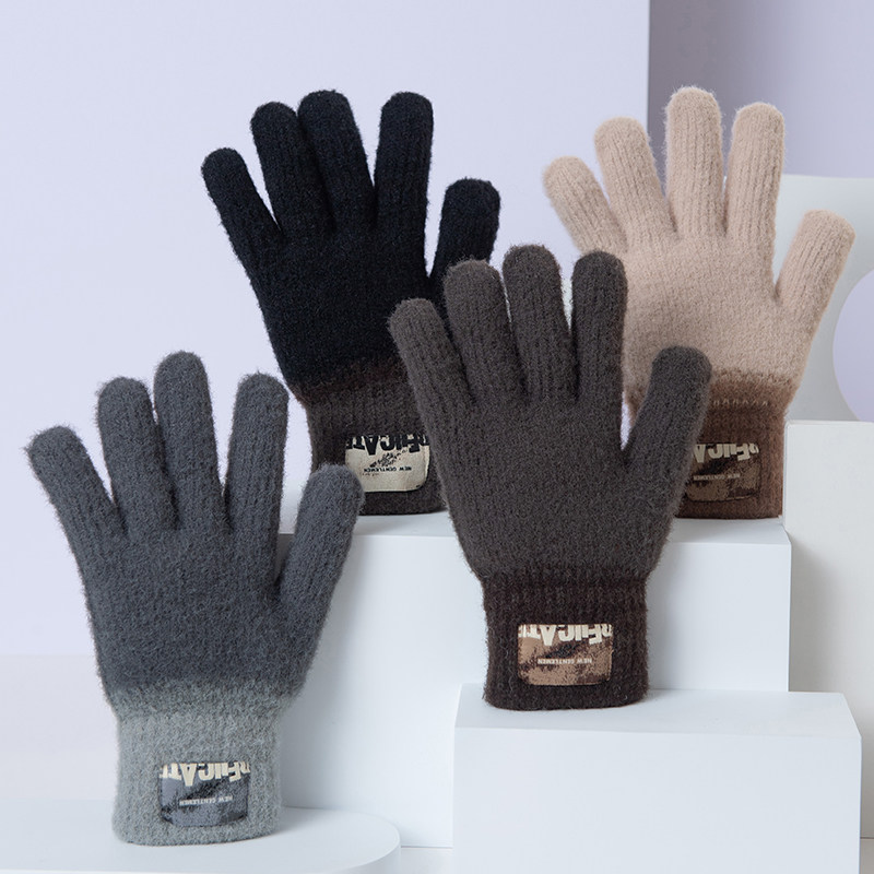 青少年男孩五指保暖手套大童学生