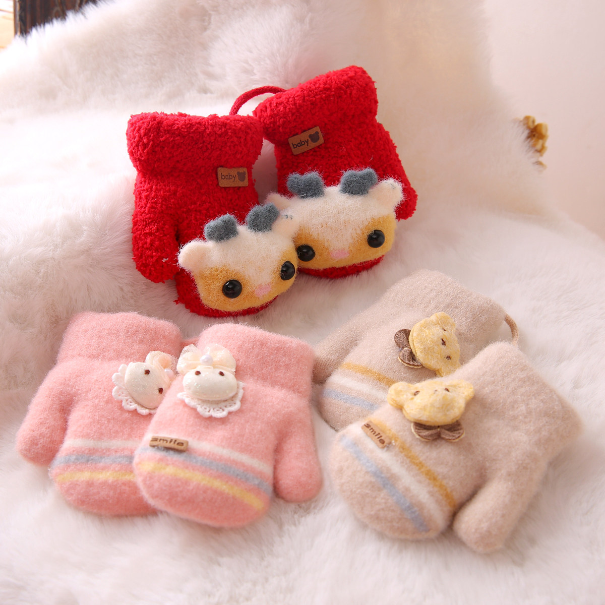 儿童手套婴幼儿小月龄宝宝连指不分指连指冬季加绒加厚保暖防御寒,童装/婴儿装/亲子装,手套,淘宝优惠券,粉丝福利购,淘宝优惠卷