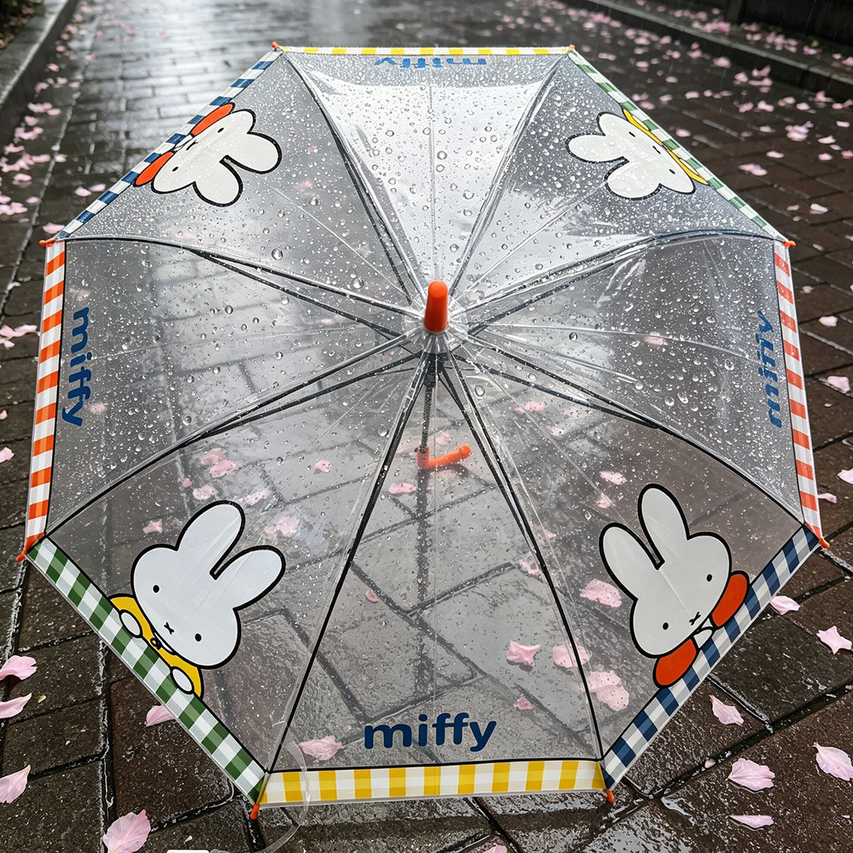 卡通米菲儿童透明长柄雨伞2026新图片
