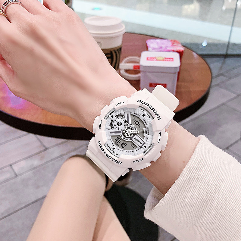 Superme手表男简约气质联名独角兽ins风中学生运动防水女生电子表