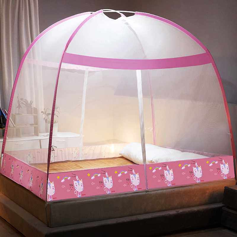 免安装蚊帐家用蒙古包蚊帐防尘防蚊蚊帐可折叠蚊帐便捷式折叠蚊i.