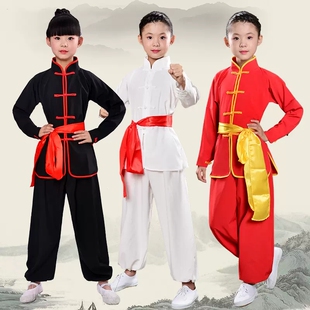 儿童武术练功服装中小学生太极训练衣服武馆武校长短袖武术表演服