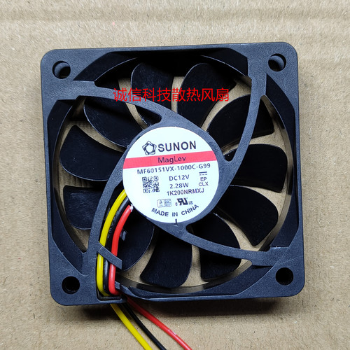 MF60151VX-1000C-A99/G99/F99 SUNON 6015 12V 2.28W 大风量风扇
