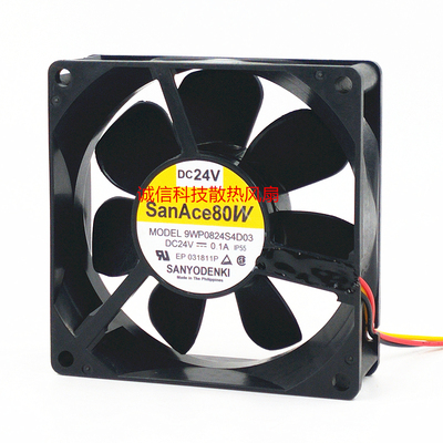 9WP0824S4D03原装24V 0.1A 8CM三菱驱动器变频器防水风扇配件8025