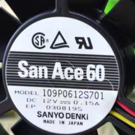 山洋 109p0612S701 12V 0.15A 6015 6CM 双滚珠散热风扇