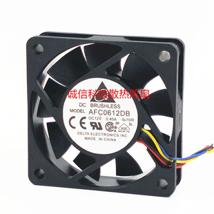 6CM DELTA台达 4线温控双滚珠暴力风扇 0.45A 12V AFC0612DB 6015