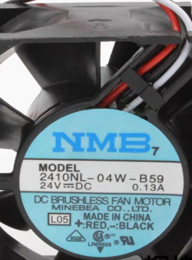 NMB 2410NL-04W-B59 24V 0.13A 6CM设备轴流散热风扇60*60*25