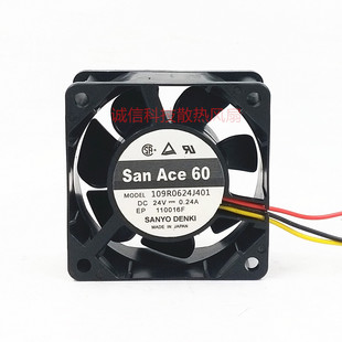 三洋风扇 SANACE60 6025 24V 散热风扇 109R0624J402 0.24A J401