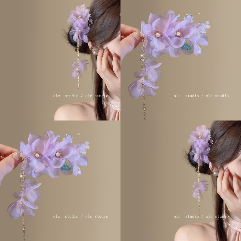 紫藤之恋~绝美森系紫色花朵发夹