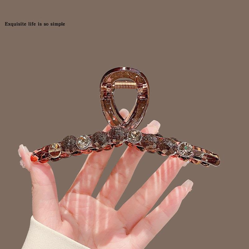 美拉德风高级感发夹大号抓夹女后脑勺发卡网红夹子高端鲨鱼夹旅行