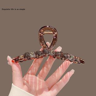 美拉德风高级感发夹大号抓夹女后脑勺发卡网红夹子高端鲨鱼夹旅行