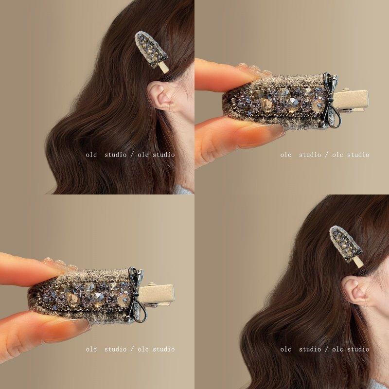 蝴蝶结水钻毛线发夹女秋冬新款无痕侧边刘海夹百搭碎发旅行鸭嘴夹,户外/登山/野营/旅行用品,旅行发卡,淘宝优惠券,粉丝福利购,淘宝优惠卷