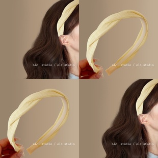 小鸡黄~麻花发箍新款夏款高颅顶头箍发卡防滑洗脸发捆旅行发饰女