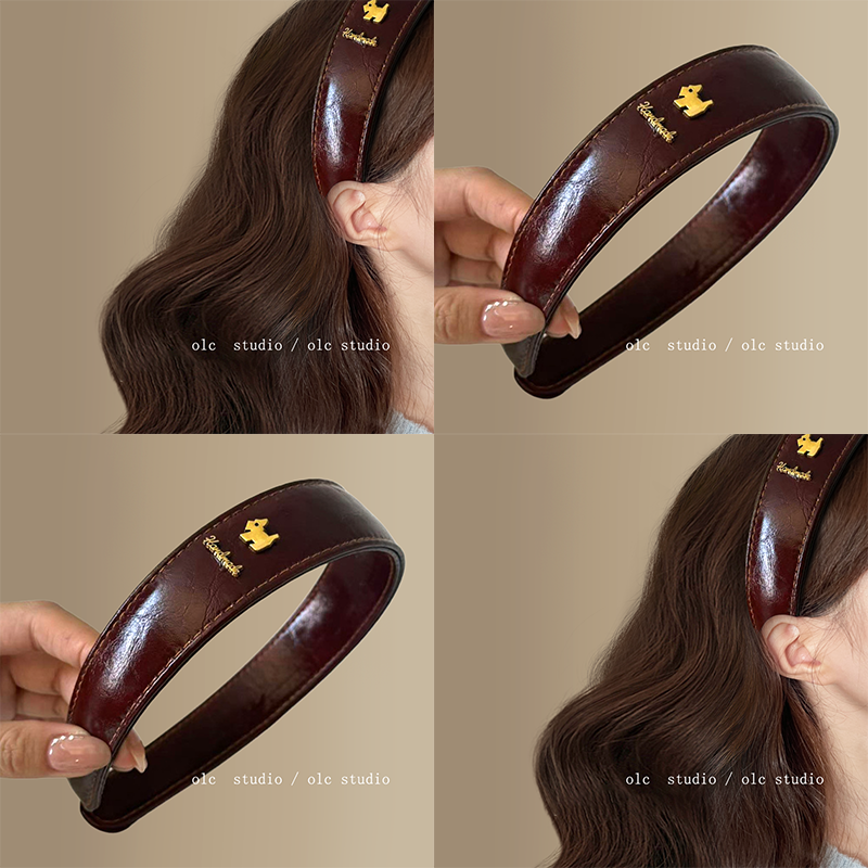 帕特农小狗~复古皮质美拉德发箍