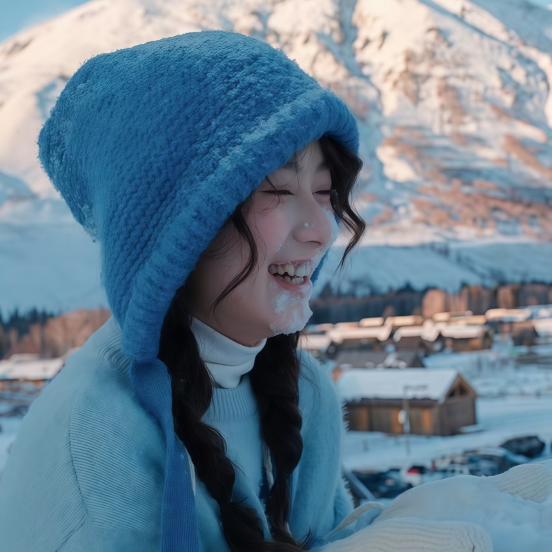 护耳针织套头帽女韩版毛线雷锋帽