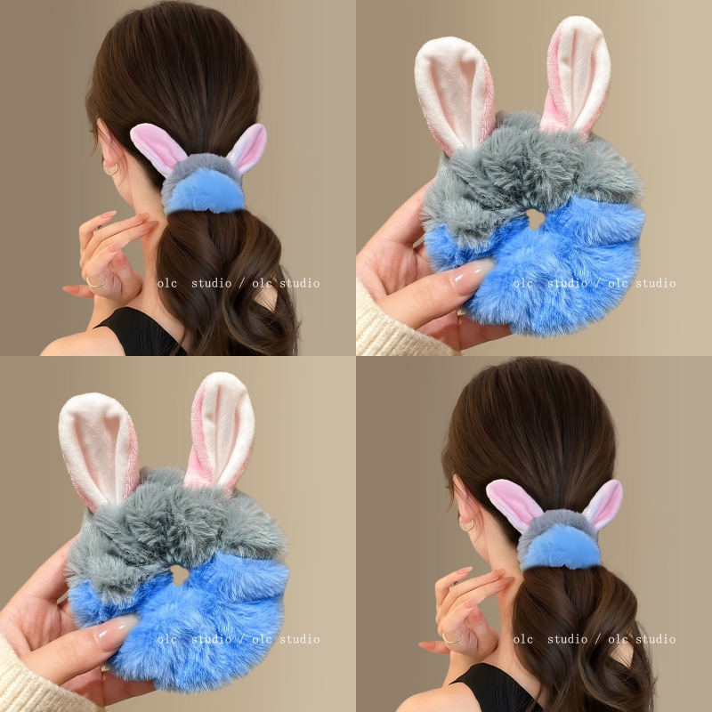 疯狂动物城朱迪尼克秋冬毛绒发圈