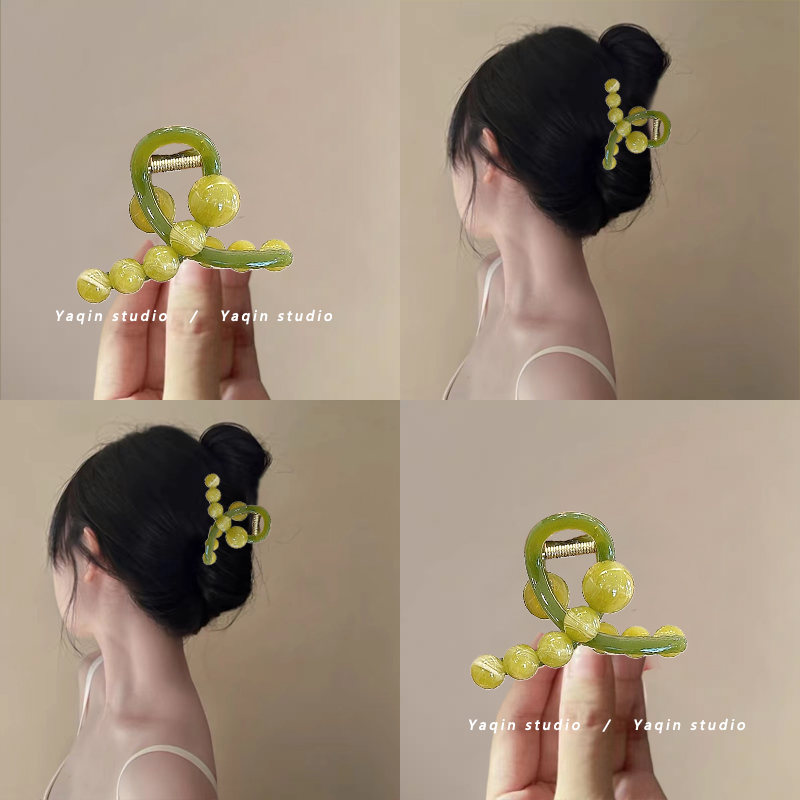 青提桃桃！清新圆珠发抓夹！