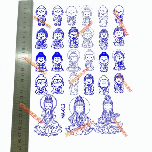 沙弥葫芦烙画转印装饰烫画葫芦葫芦烙画装饰葫芦拓印图案转印纸