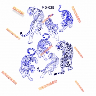 老虎图葫芦形转印纸葫芦形贴纸葫芦烙画雕刻烫画全店拍二发三