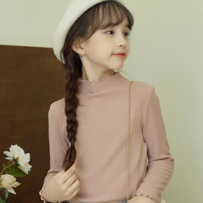 半高领儿童装德绒上衣女童打底衫