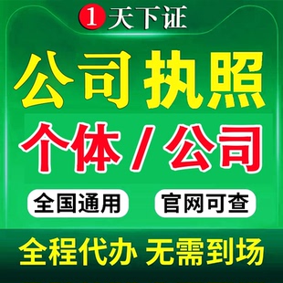公司注册营业执照办理代办注销变更异常代理记账报税广州杭州深圳