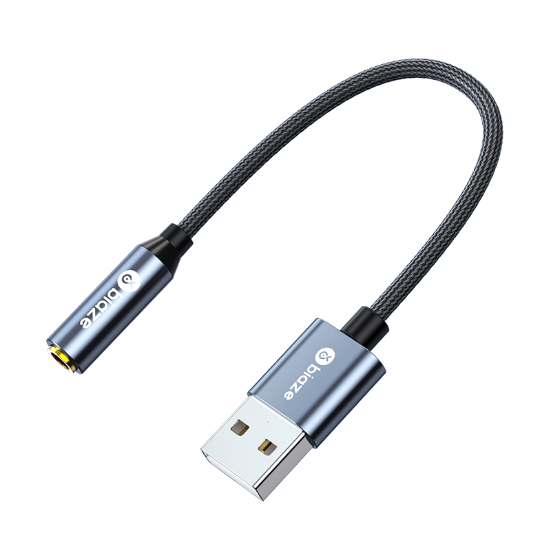 毕亚兹usb转3.5mm耳机接电脑外置