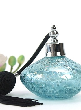 琥珀色透明手工复古桌面气囊喷雾玻璃香水瓶车载摆件爽肤水分装瓶