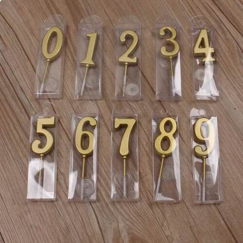 金色数字蜡烛烘焙装饰