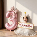 小女孩生日布置场景装 感拍照道具 饰女童数字气球儿童5岁快乐3仪式