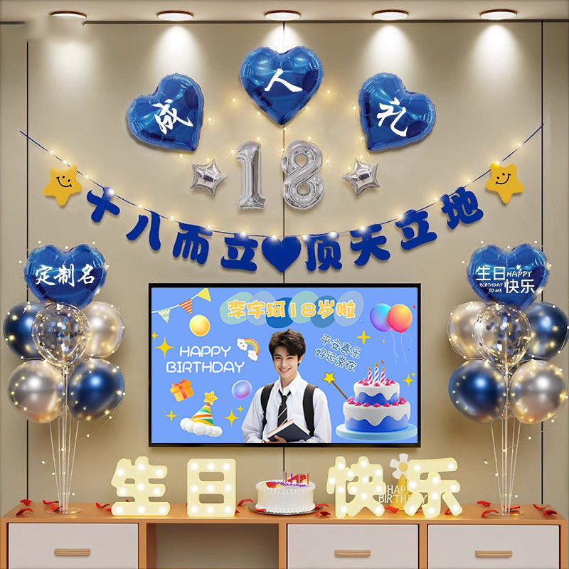18岁男生成人礼物高中生仪式感十八生日布置场景装饰高级实用气氛