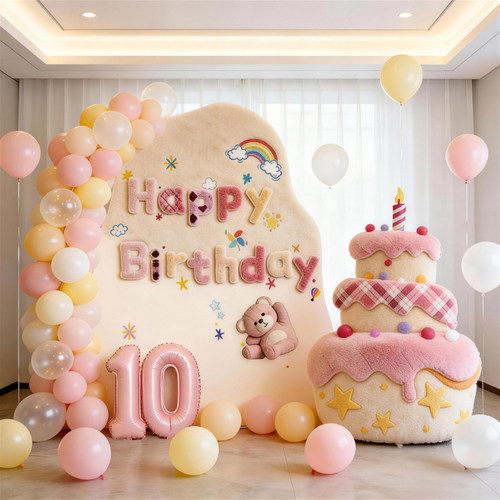 10岁男孩生日布置装饰kt板背景墙