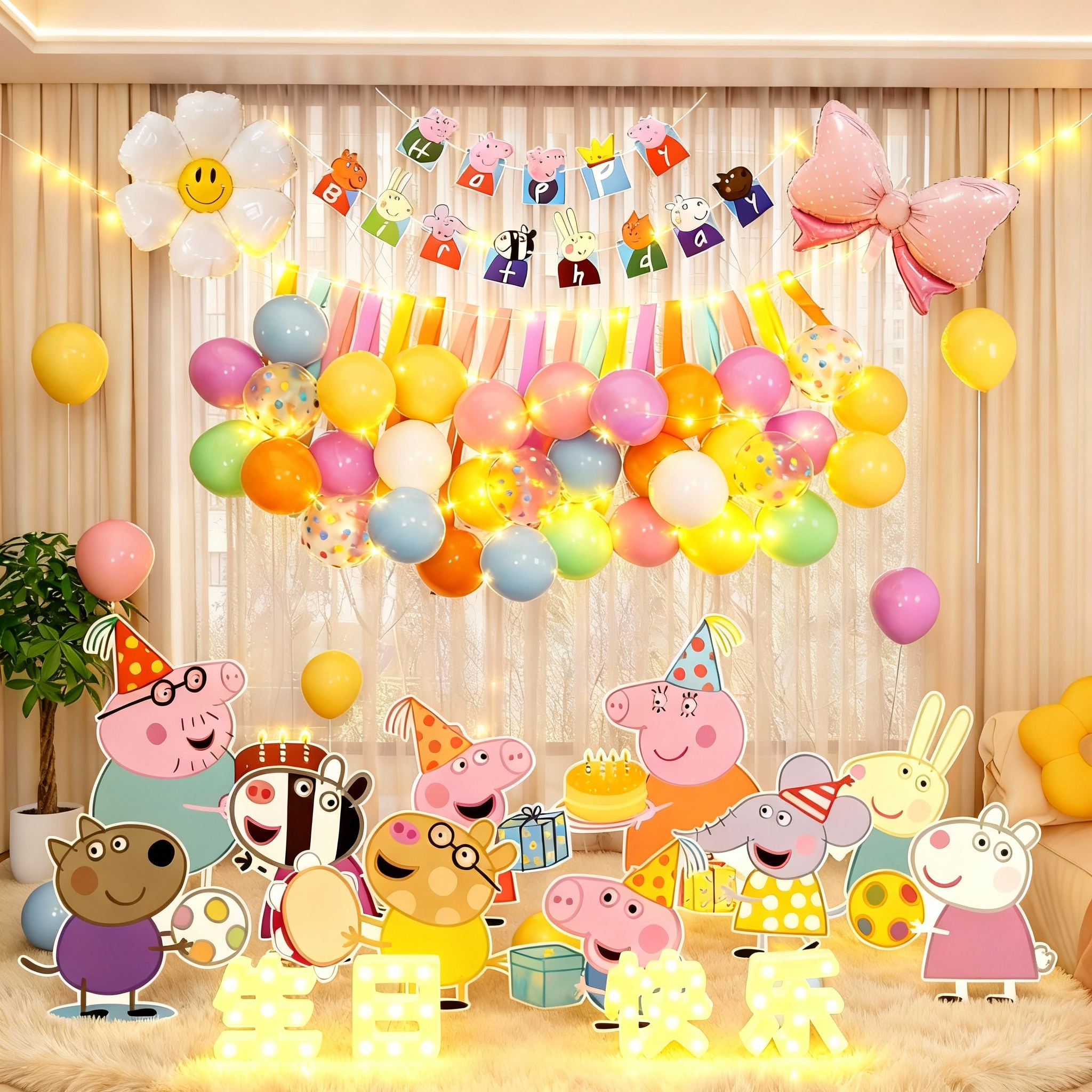 生日装饰场景布置小猪佩奇宝宝周岁生日布置生日蛋糕客厅摆件,节庆用品/礼品,节日装扮用品,淘宝优惠券,粉丝福利购,淘宝优惠卷
