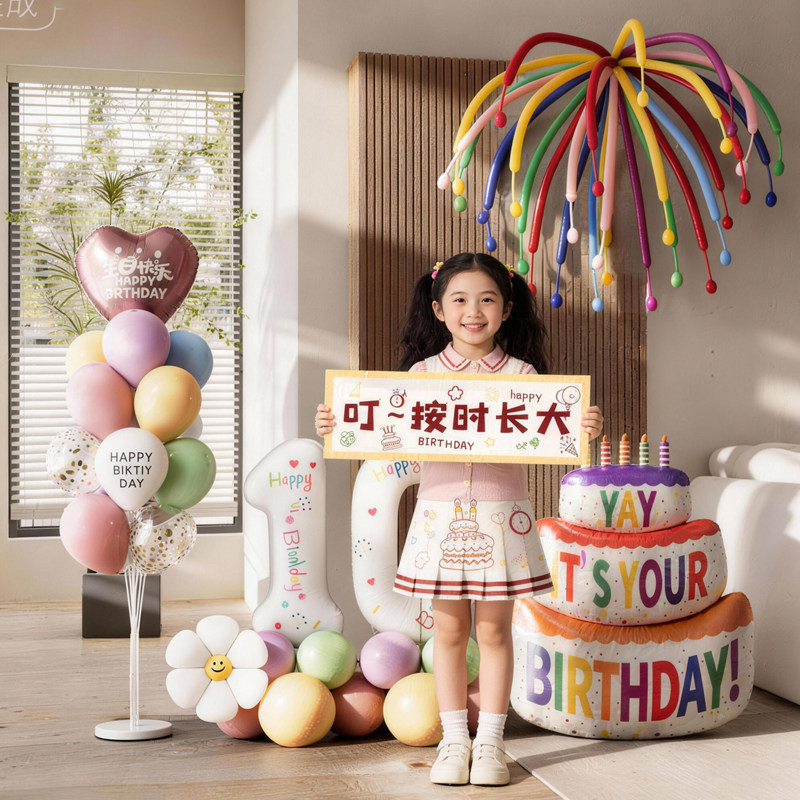 十岁女孩生日装饰场景布置生日快乐儿童生日派对仪式氛围气球客厅,节庆用品/礼品,气球,淘宝优惠券,粉丝福利购,淘宝优惠卷