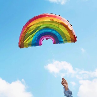 氦气气球婴儿飘空儿童彩虹布置造型铝膜小女孩男宝宝户外玩具生日