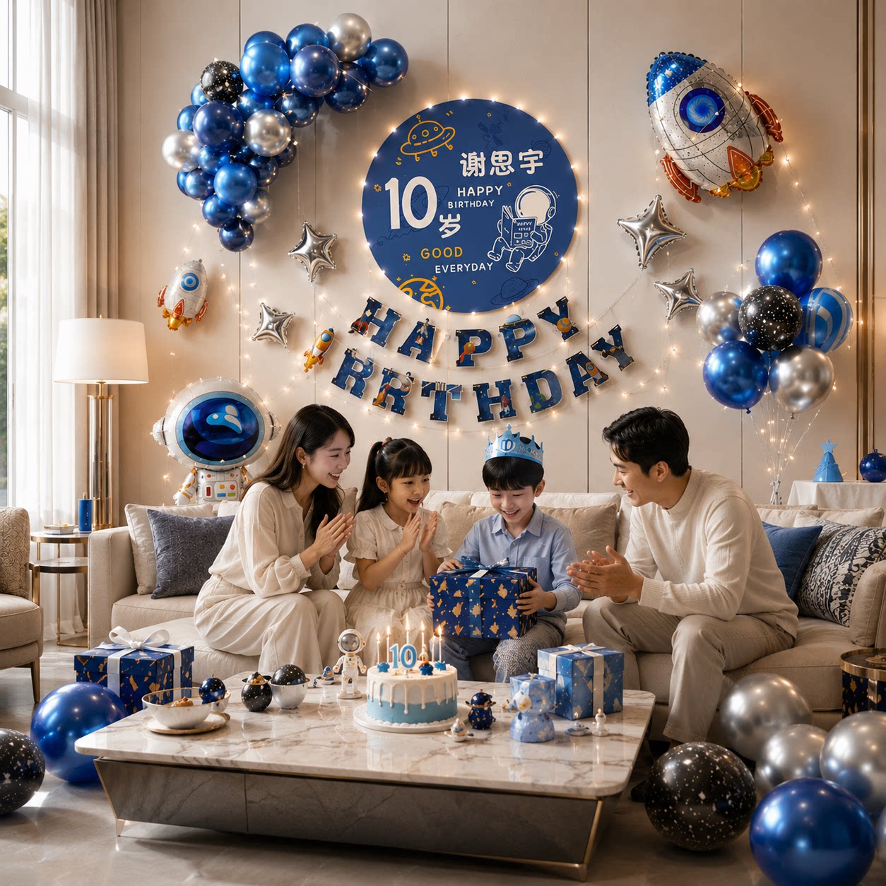 十岁生日布置男孩儿童小宝宝快乐派对宴场景装饰氛围仪式感气球10