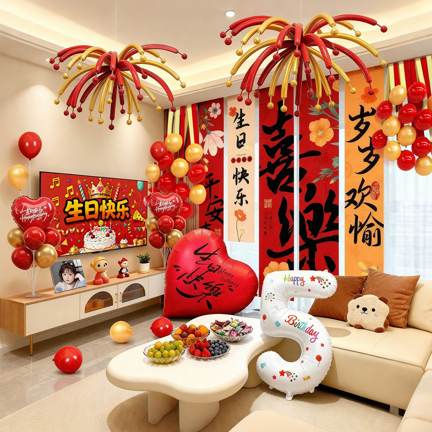 生日快乐条幅气球主题装饰背景墙挂布生日派对道具氛围感场景布置,节庆用品/礼品,节日装扮用品,淘宝优惠券,粉丝福利购,淘宝优惠卷