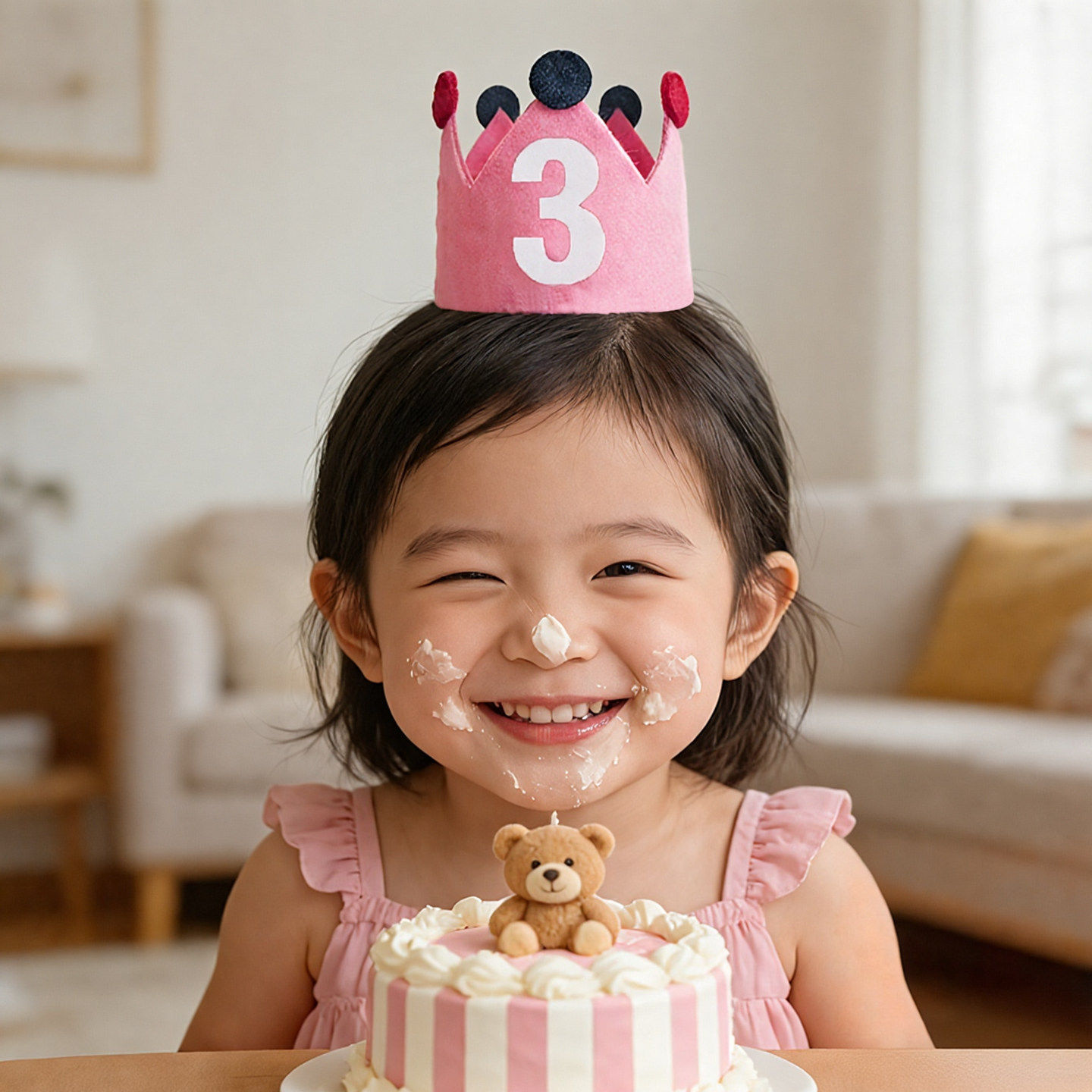 小红书粉色皇冠数字生日帽子儿童生日帽女孩宝十周岁氛围拍照道具