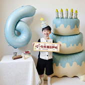 生日布置男孩儿童6岁5氛围派对拍照道具场景装 饰仪式 感数字气球8