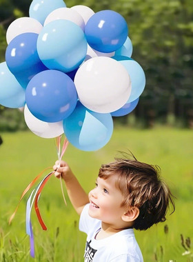 蓝色气球儿童无毒无味生日布置场景装饰户外拍照道具氛围感加厚