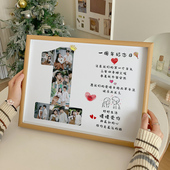 一周年礼物送男朋友情侣结婚纪念日送老公女友男友老公相框手印