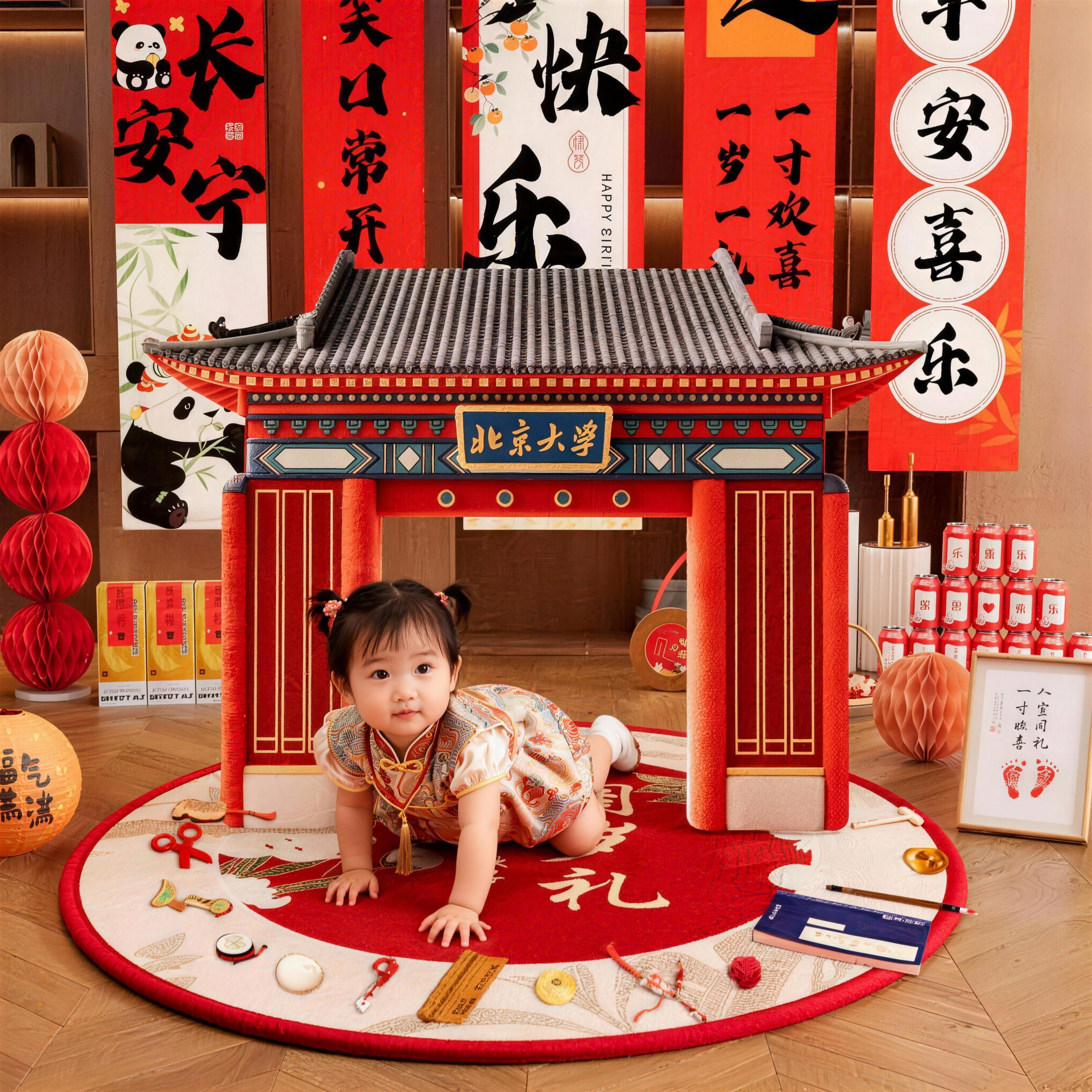 宝宝一周岁仪式感过聪门北京大学聪明门kt板抓周道具用品拍照女孩,玩具/童车/益智/积木/模型,宝宝周岁/抓周套装,淘宝优惠券,粉丝福利购,淘宝优惠卷