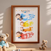 周岁手足印全家福满月仪式 感用品拍照道具姐弟纪念宝宝脚印相框兄