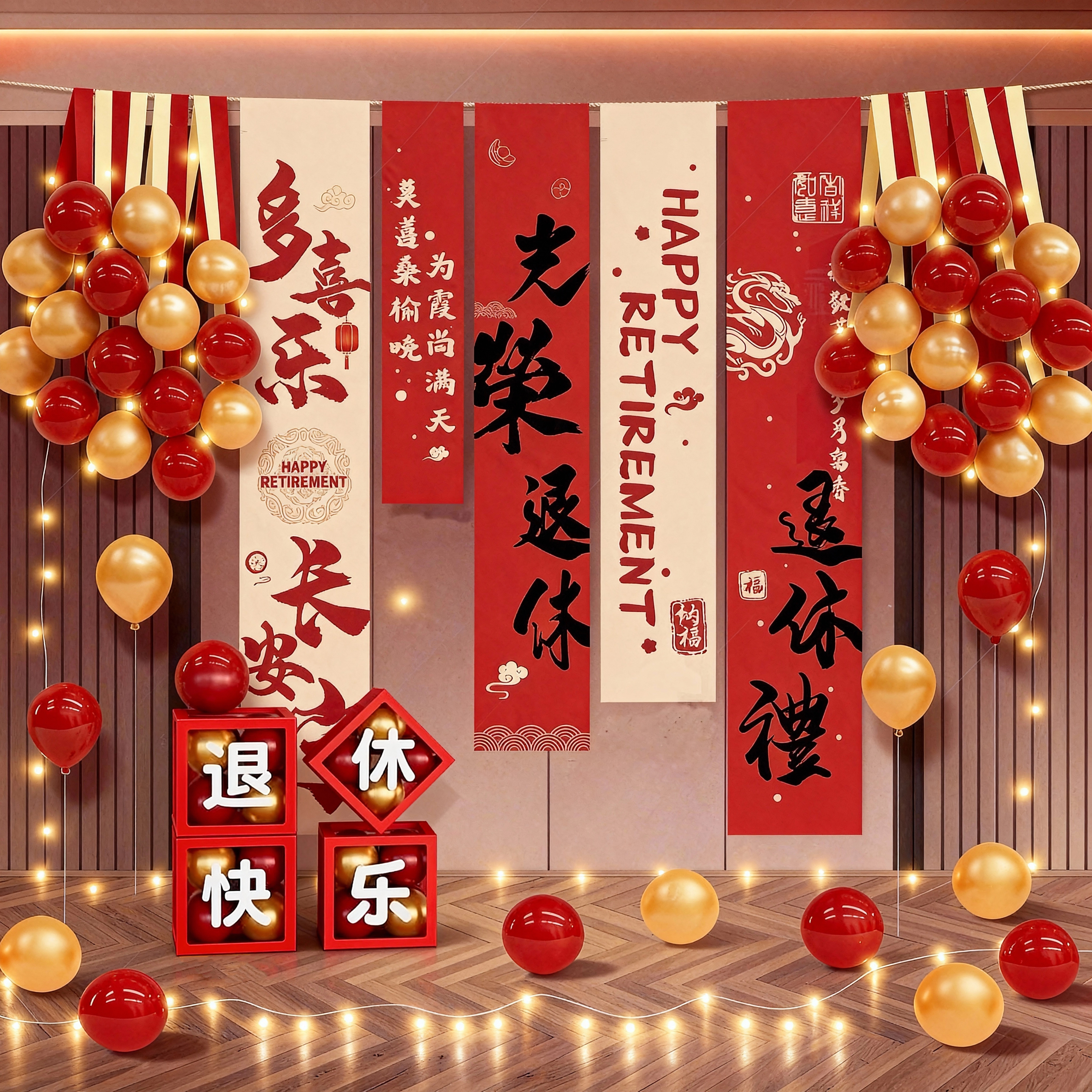 医生教师光荣退休仪式感条幅挂布装饰品氛围气球背景套餐场景布置,节庆用品/礼品,节日装扮用品,淘宝优惠券,粉丝福利购,淘宝优惠卷