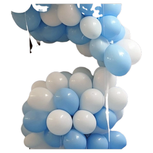 马卡龙蓝白色气球儿童无毒无味加厚防爆教室结婚生日场景布置装饰