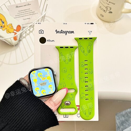 小众崔弟表情适用iwatchs11/10苹果手表表带SE硅胶Applewatchs9/8