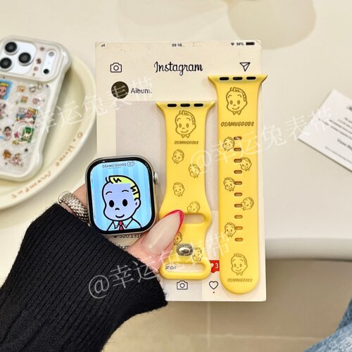 软萌原田治男孩适用iwatchs11/10苹果手表表带硅胶Applewatchs9/8
