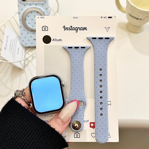 小蛮腰波点适用iwatchs11/10苹果手表表带SE硅胶7Applewatchs9/8